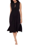 Miraclesuit ® Pleated Sleeveless Beach Cover-up Midi Dress In Black