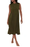 Miraclesuit ® Pleated Sleeveless Beach Cover-up Midi Dress In Nori
