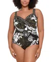 Miraclesuit Plus Size Elle Dorado Sanibel Underwired One-piece Swimsuit In Black Multi