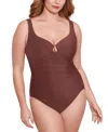 Miraclesuit Plus Size Escape Underwire Allover-slimming Wrap One-piece Swimsuit In Tamarind