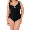 Miraclesuit Plus Size Escape Underwire One Piece Swimsuit In Black In Black
