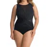 Miraclesuit Plus Size High Neck Palma One Piece Swimsuit In Black In Black