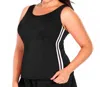 Miraclesuit Plus Size Kimkini Underwire Tankini Top In Black In Black