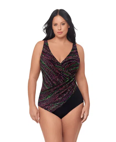 Miraclesuit Plus Size Light Show Oceanus Swimsuit In Black