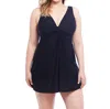 Miraclesuit Plus Size Marais Swimdress In Black In Black