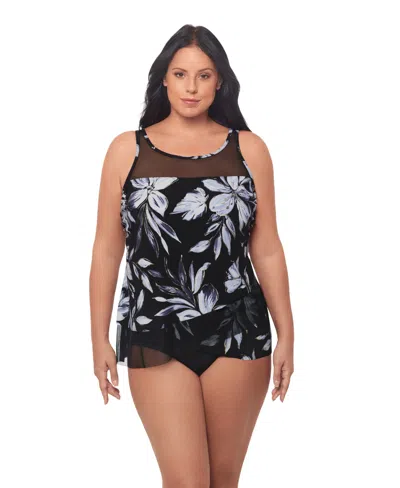 Miraclesuit Plus Size Mirage Tankini Top In Multi