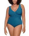 Miraclesuit Plus Size Oceanus One-piece Swimsuit In Aegean