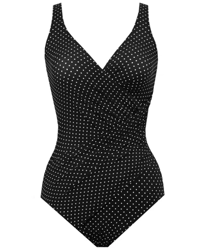 Miraclesuit Plus Size Pin Point Oceanus One Piece Swimsuit In Black