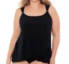 Miraclesuit Plus Size Solid Razzle Dazzle Underwire Tankini Top In Black