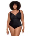 Miraclesuit Plus Size Tummy Control One Piece Swimsuit In Black