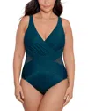 Miraclesuit Razzle Dazzle Siren Twist-front Underwire Allover Slimming One-piece Swimsuit In Nova Green