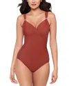Miraclesuit Razzle Dazzle Siren One Piece Swimsuit In Brown