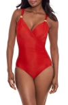 Miraclesuit Razzle Dazzle Siren One Piece Swimsuit In Cayenne