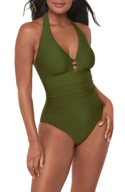 Miraclesuit Razzle Dazzle Theia One Piece Swimsuit In Green