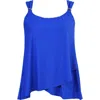 Miraclesuit Razzle Dazzle Draped Tankini Swim Top In Blue