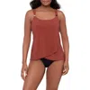 Miraclesuit Razzle Dazzle Underwire Tankini Top In Tamarind