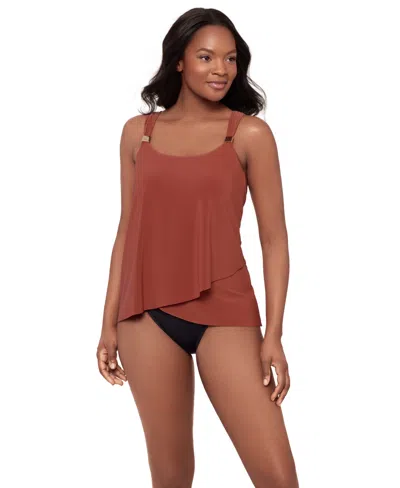 Miraclesuit Razzle Dazzle Underwire Tankini Top In Brown