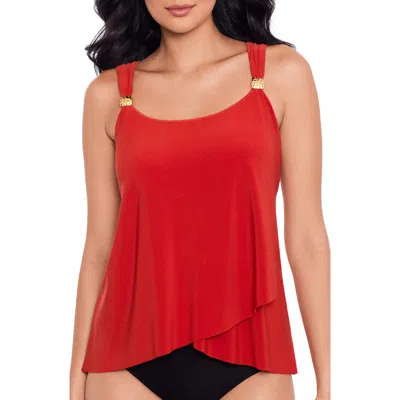 Miraclesuit Solid Razzle Dazzle Underwire Tankini Top In Cayenne