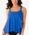 Miraclesuit Razzle Dazzle Draped Tankini Swim Top In Delphine Blue