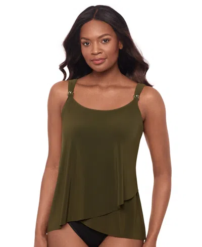 Miraclesuit Razzle Dazzle Underwire Tankini Top In Nori