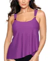 Miraclesuit Solid Dazzle Underwire Tankini Top In Orchid Purple