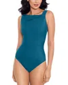 Miraclesuit Rock Solid Avra Underwire Asymmetric One Piece Swimsuit In Blue