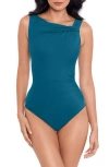 Miraclesuit Rock Solid Avra Underwire One-piece Swimsuit In Blue
