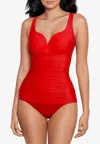 Miraclesuit Rock Solid Cherie One-piece Swimsuit In Red