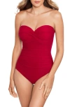 Shop Miraclesuit ® Rock Solid Madrid Bandeau One-piece Swimsuit In Grenadine Red