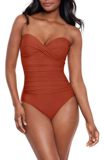 Miraclesuit Rock Solid Madrid Bandeau Underwire One-piece In Spice