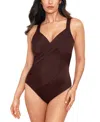 Miraclesuit Revele Wrap-front One-piece Swimsuit In Sumatra Brown