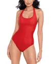 Miraclesuit Rock Solid Utopia One Piece Swimsuit In Cayenne Red