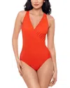 Miraclesuit Rock Solid Wrapsody One Piece Swimsuit In Arancio