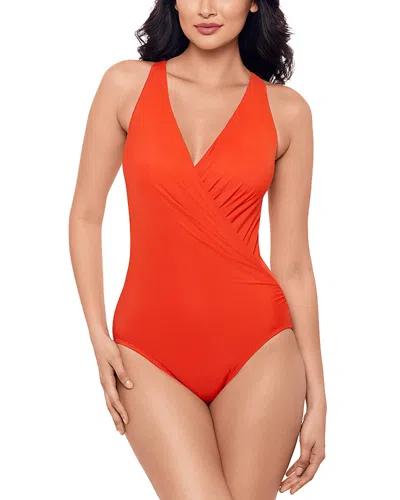 Miraclesuit Rock Solid Wrapsody One Piece Swimsuit In Arancio