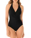 Miraclesuit Rock Solid Wrapsody One Piece Swimsuit In Black