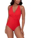 Miraclesuit Rock Solid Wrapsody One Piece Swimsuit In Red
