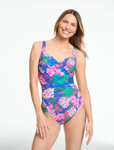 Miraclesuit ® Sanibel One-piece Swimsuit - Floral Jungle - Vibrant Pink - 16 Talbots