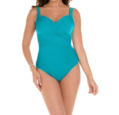 Miraclesuit Sanibel Surplice Underwire One Piece Swimsuit In Amalfi Green In Multi