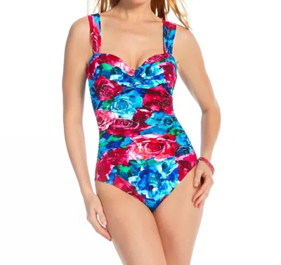 Miraclesuit Saxon Underwire One Piece Swimsuit In Rose In Blue