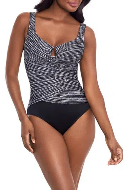 Miraclesuit Selenite Escape Layered One Piece Swimsuit In Black