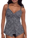Miraclesuit Selenite Love Knot Underwire Tankini Top In Black,white