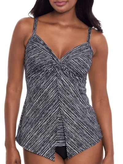 Miraclesuit Selenite Love Knot Underwire Tankini Top In Black,white