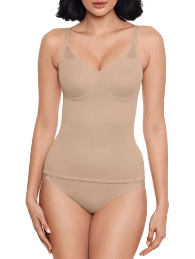 Miraclesuit Sexy Sheer Shaping Cami In Beige In Animal Print