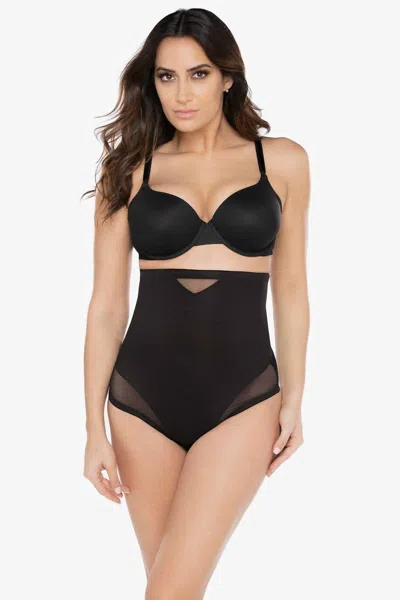 Miraclesuit Sexy Sheer Shaping Extra Firm Control High Waist Thong In Black