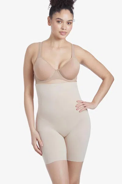 Miraclesuit Shape Away Hi-waist Thigh Slimmer In Nude In Brown