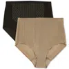 Miraclesuit Shaper Brief Women's Black Beige Light Tummy Control 2-pack Gbo510 In Neutral