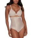 Miraclesuit Shapewear Women's Xl Stucco Core Contour High-waist Brief Erk253 In Beige