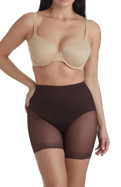 Miraclesuit Shaping Rear Lifting Boy Short In Coffee In Brown
