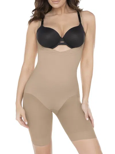 Miraclesuit Sheer Shaping Torsette Singlette In Nude In Brown