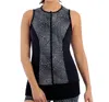 Miraclesuit Shimmer Bay Active Sleeveless Full Zip Rash Guard In Black White In Black